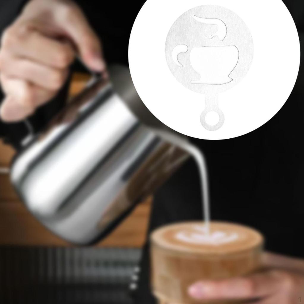 Decoração de Café Estêncil para Estampar Bolo Reutilizável Artesanato DIY Florescente para Assar