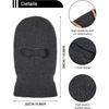 3-Hole Knitted Full Face Cover Ski Mask, Adult Winter Balaclava Warm Knit Full Face Mask for Outdoor Sports