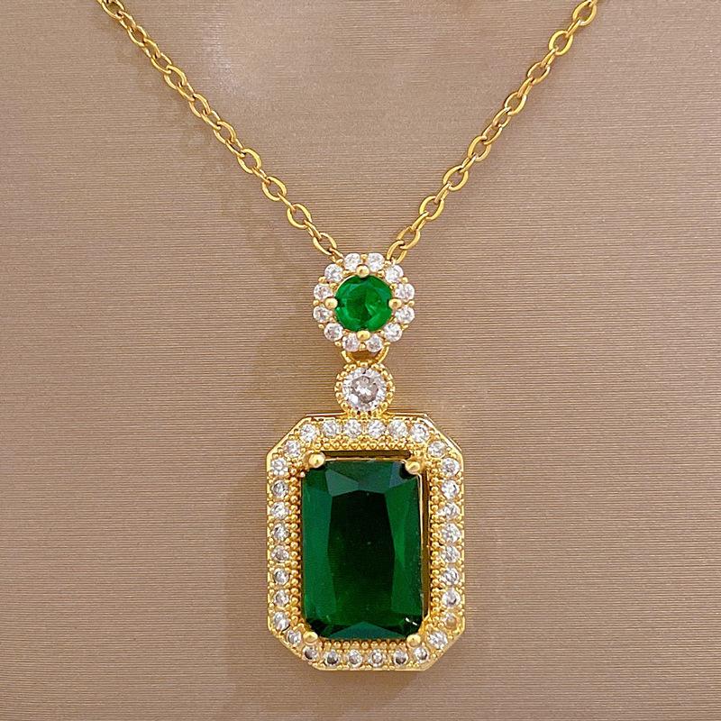 Легкая роскошь, персонализированное ожерелье с темпераментом Green necklace