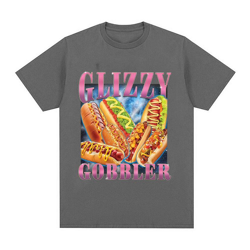 Glizzy Gobbler Funny Dog Meme Graphic T-shirt Men Women Humor Style Short Sleeve Tee Shirt Fashion Oversized Cotton T Shirts