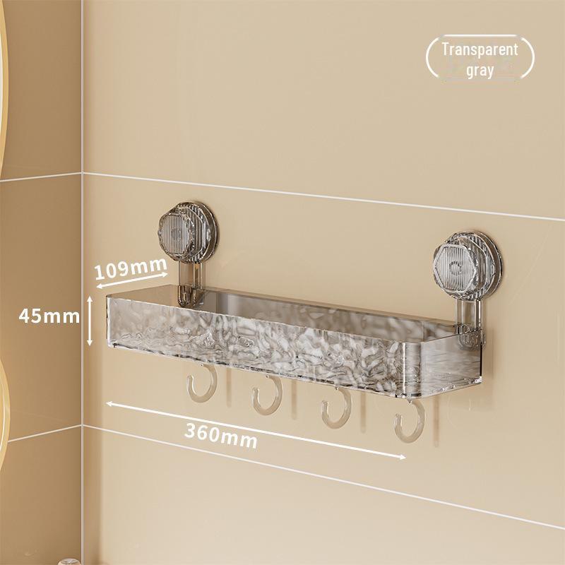 Luxusní koupelnový regál s přísavkami ve vlnitém vzoru - Beznástěnné úložné řešení