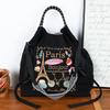Japanese Style Handmade Waterproof Nylon Canvas Bag with Embroidered Patterns, Large Capacity