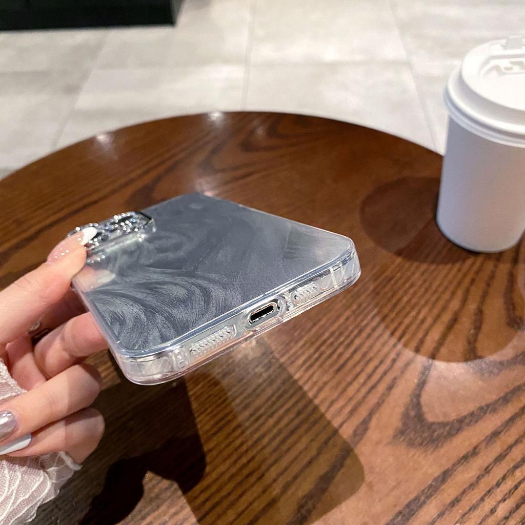 Spring and Summer Laser Feather Yarn Suitable for Iphone16 Flash Powder Lens Film Mobile Phone Case Apple 14/13pro12 Hard Shell