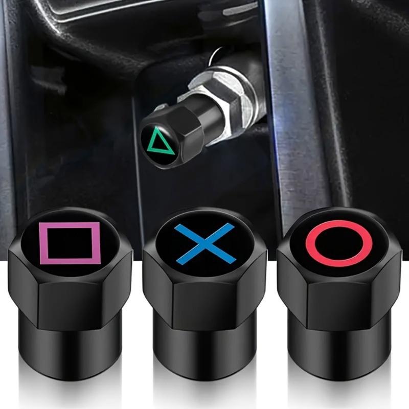 Universal Airtight Seal Stem Caps with Pattern Car Wheel Tire Valves Stem Caps Tire Accessory Car Tyre Air Pressure Caps