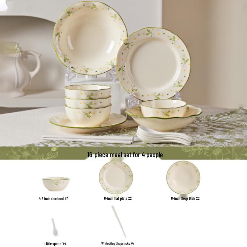 Hanyou Daisy 16-Piece Dinnerware Set
