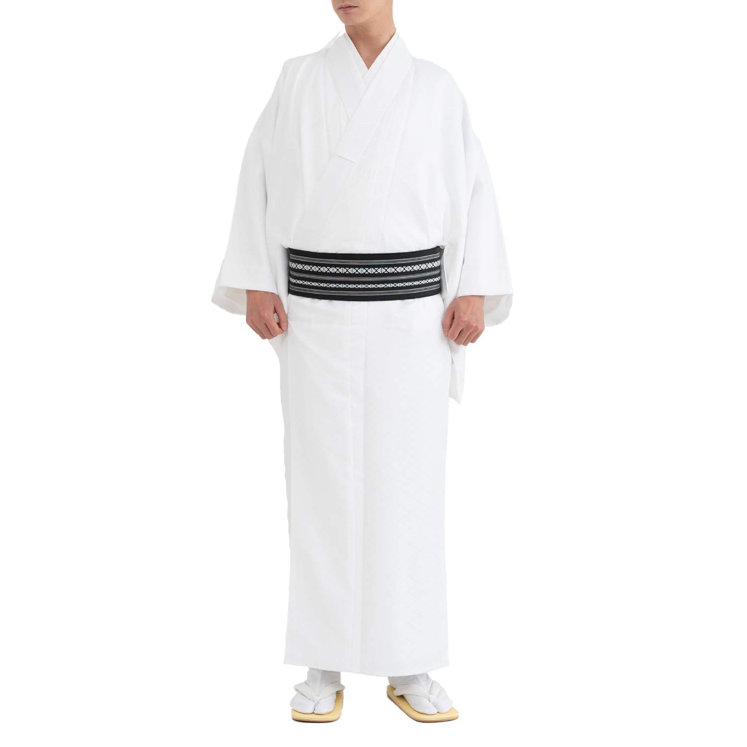 

Washable kimono with ground crested single [KYOETSU] crest, sleeve, item, men s (LL, white) білий