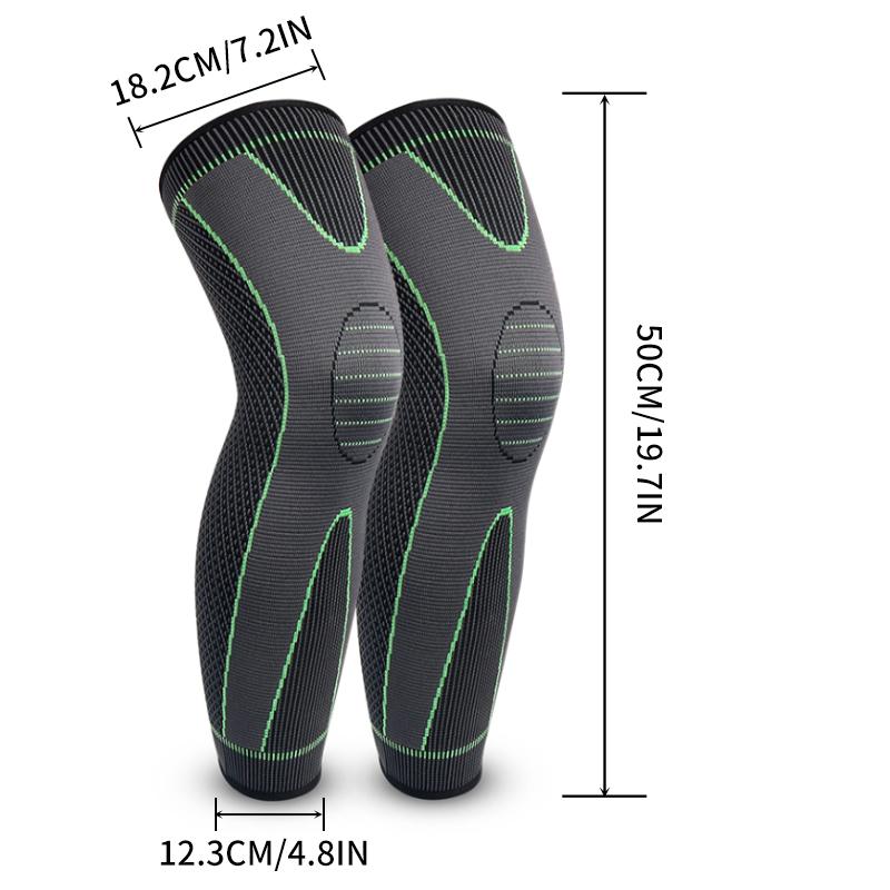1Pair Elasticity Long Knee Protector Brace Athletic Knee High Elastic Compression Knee Sleeve Best Brace Knee Support Sleeves