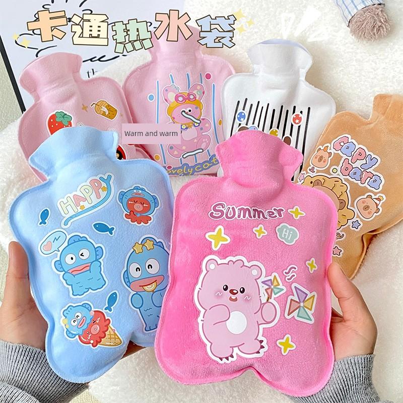Hot Water Bag Water Injection Bed Warm Hands and Feet Hot Compress Hot-Water Bag Irrigation Thickened Flocking Explosion-Proof Small Size Hand Warmer