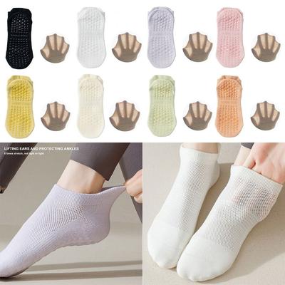 Silicone Anti Slip Low-Ankle Sock Thin Floor Boat Socks Professional Pilates Socks  Ladies