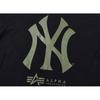 New Era × Alpha Industries × MLB Large Logo Geometric Pattern Crew Neck Pullover T-Shirt Unisex T-Shirts Black 13025966