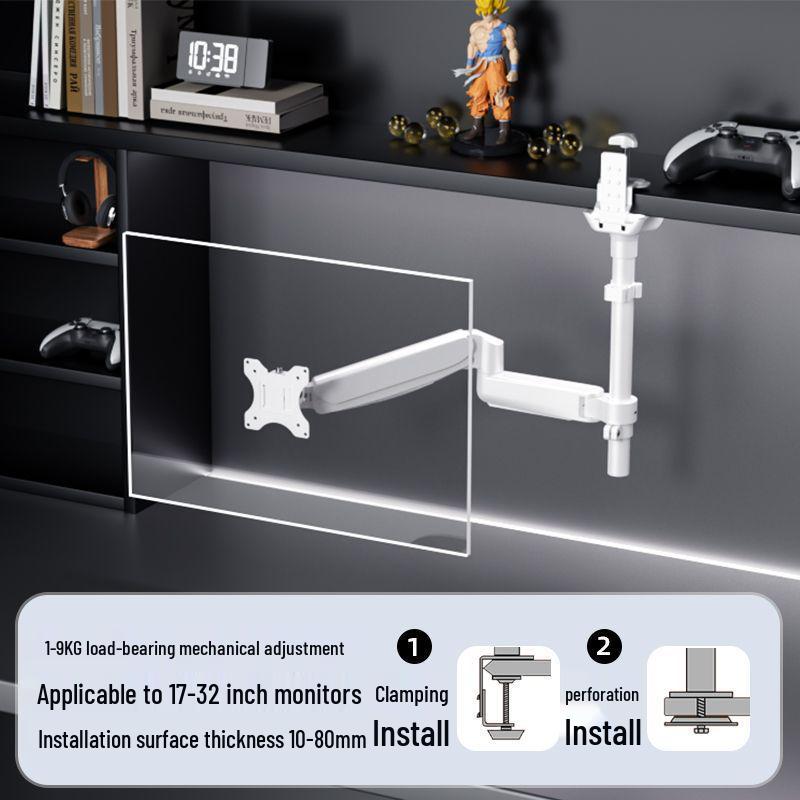 Laptop Stand with Adjustable Monitor Arm for Single/Dual Screens - Rotating and Lifting Functionality