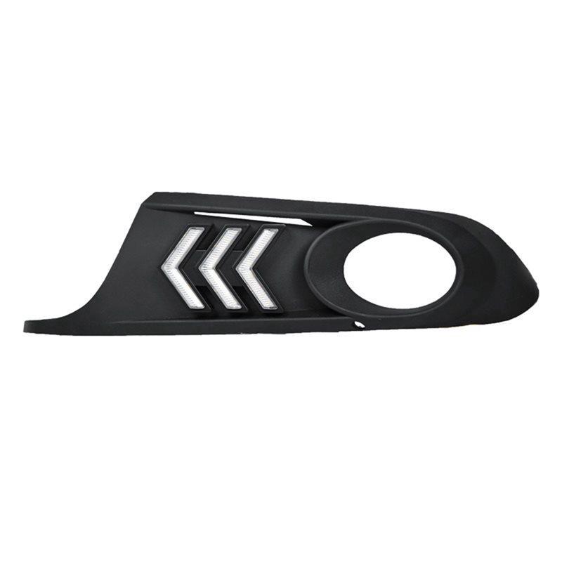 For VW Jetta Sagitar 2012-2014 Daytime Running Light LED DRL With Turn Signal Fog Lamp Cover Car Daylight