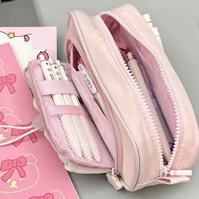 Multi Layered Large Capacity Pencil Pouch Pencil Box Desktop Storage Bags Pencil Case Pen Bag Stationery Bag