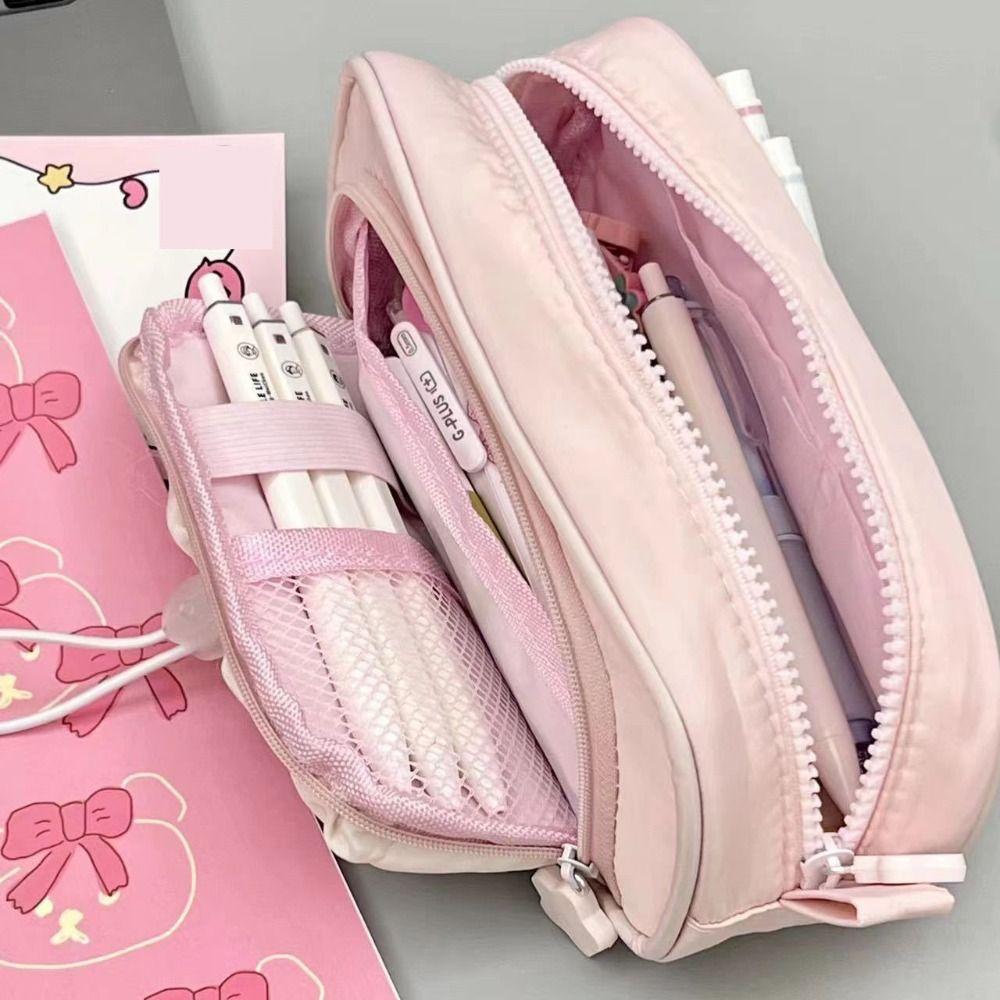 Multi Layered Stationery Storage Bag Large-capacity Pen Bag Fashion Stationery Organizer