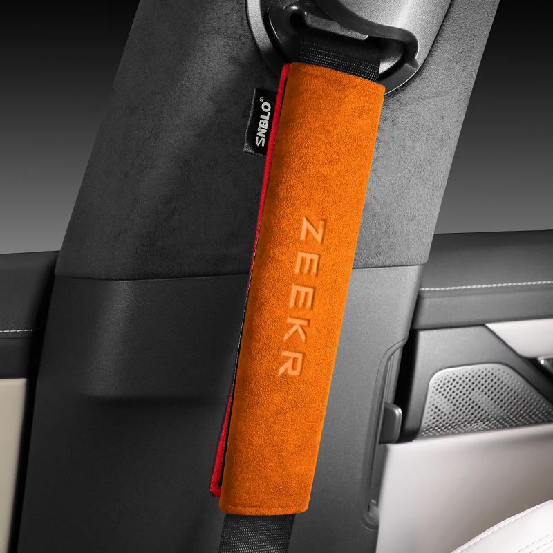 For ZEEKR 001 007 009 Seat Interior Accessories Car Safety Belt Cover Shoulder Alcantara Suede Protector Styling 2024 2023 2022