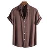 Summer Men's Plus Size Short Sleeved Solid Color Shirt Youth Fashion Shirt Men's Clothing
