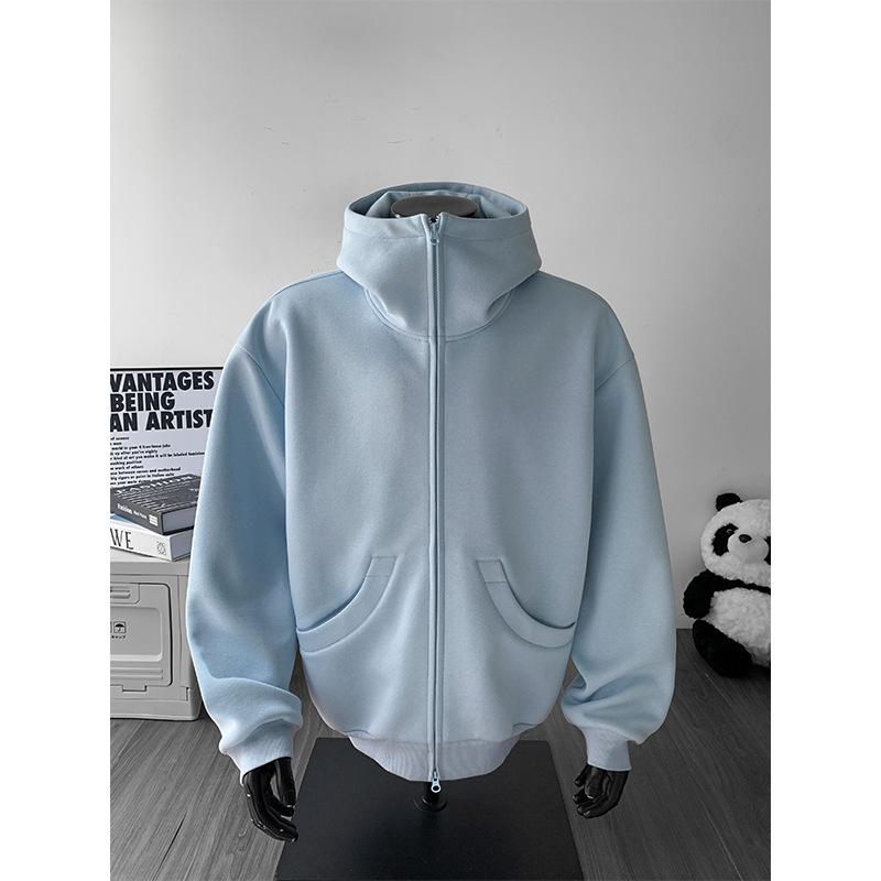 Autumn New Sweater Loose Commuting Versatile Japanese and Korean Double Head Zipper Hooded