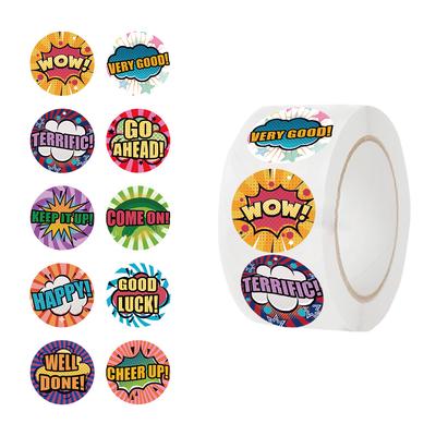 500 Pictures/roll Roll Sticker Tape Cartoon Children's Reward Account Material Decorative Envelope Seal