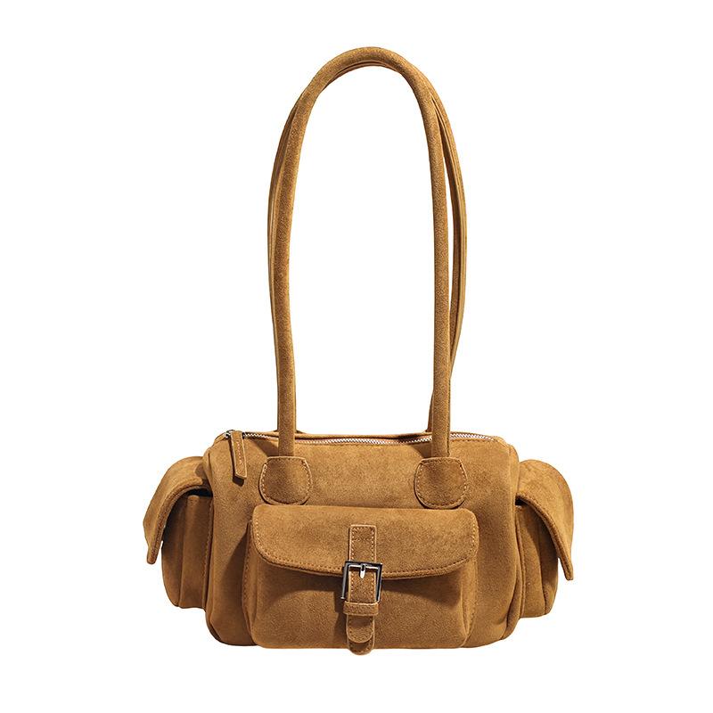 Модная одноплечевая сумка большой вместимости, ретро-сумка, простая и повседневная сумка под мышкой верблюд