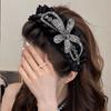 Cloth Black Hairband Rhinestone Wrinkle Headband Fashion Women Hair Hoop  Office