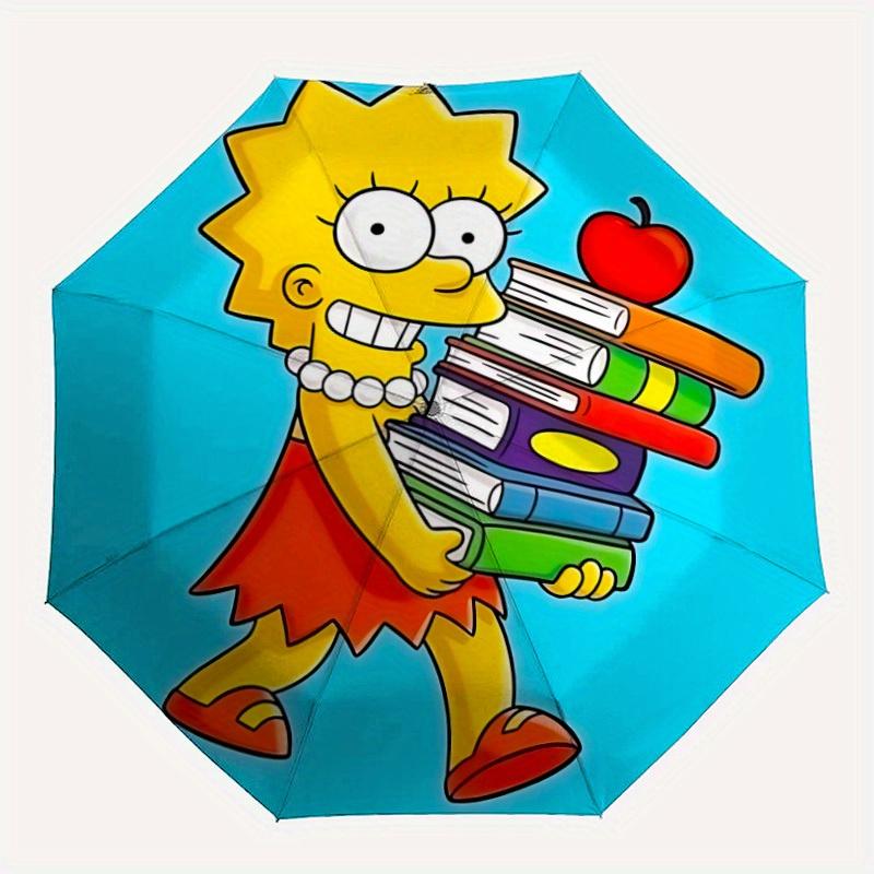 1pc Lisa Simpson Folding Umbrella,Compact Travel Umbrella with 8-Rib Design,Thickened And Reinforced Umbrella Frame yy250728022