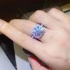 Bagues en moissanite carrées de 5 carats et 11 mm pour femmes, alliance de mariage en diamant simulé scintillant de couleur D, bijoux en argent sterling 925