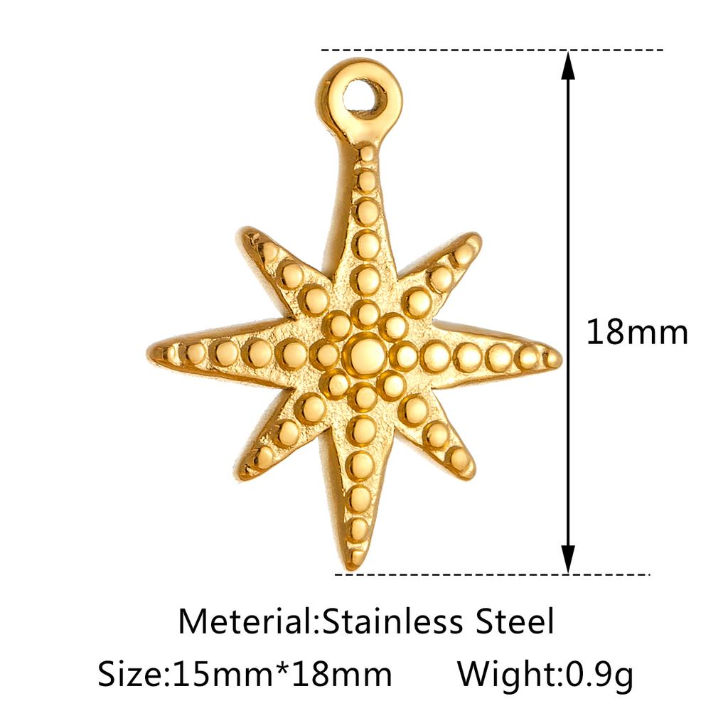 3pcs/Lot Stainless Steel Casting Sunburst Sun Moon Star Charms Pendant For DIY Necklace Bracelet Earrings Jewelry Accessories