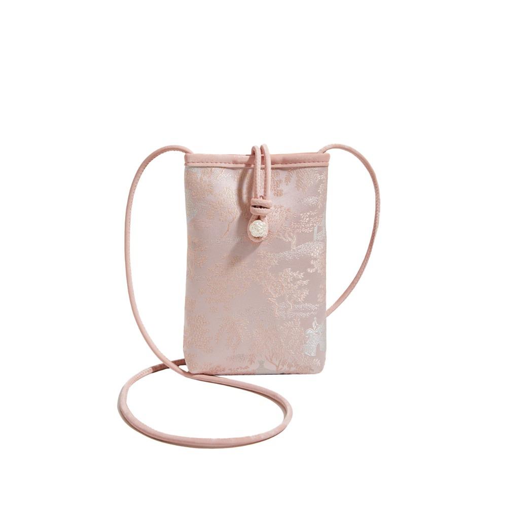 

Embroidery Hanfu Shoulder Bags Silk Evening Purse Elegant Chinese Style Handbag Banquet Occasions розовый
