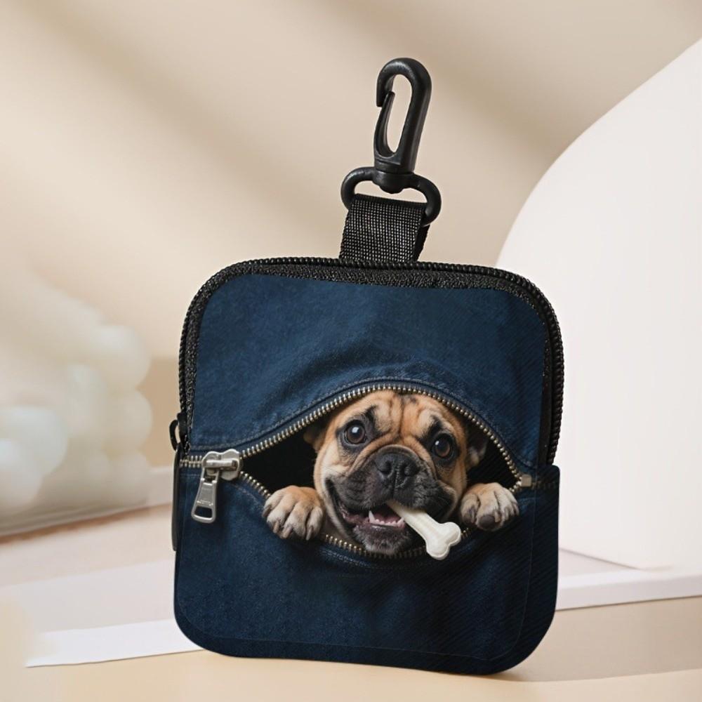 

Cute Water-resistant Coin Purse PVC Portable Dog Treat Pouch Multifunctional Compact Snack Bait Bag