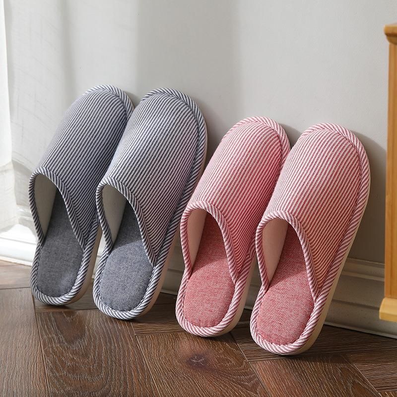 Cotton Slippers Men's Winter Warm Wear-resistant Home Couple Home Soft Bottom Indoor Floor Cotton Slippers Men's and Women's Autumn and Winter