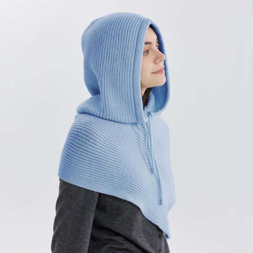 Cappelli con Cappuccio a Maglia Monocolore Antivento Berretti per Ragazze Cappello Invernale Balaclava Cappello Sciarpa per Donne