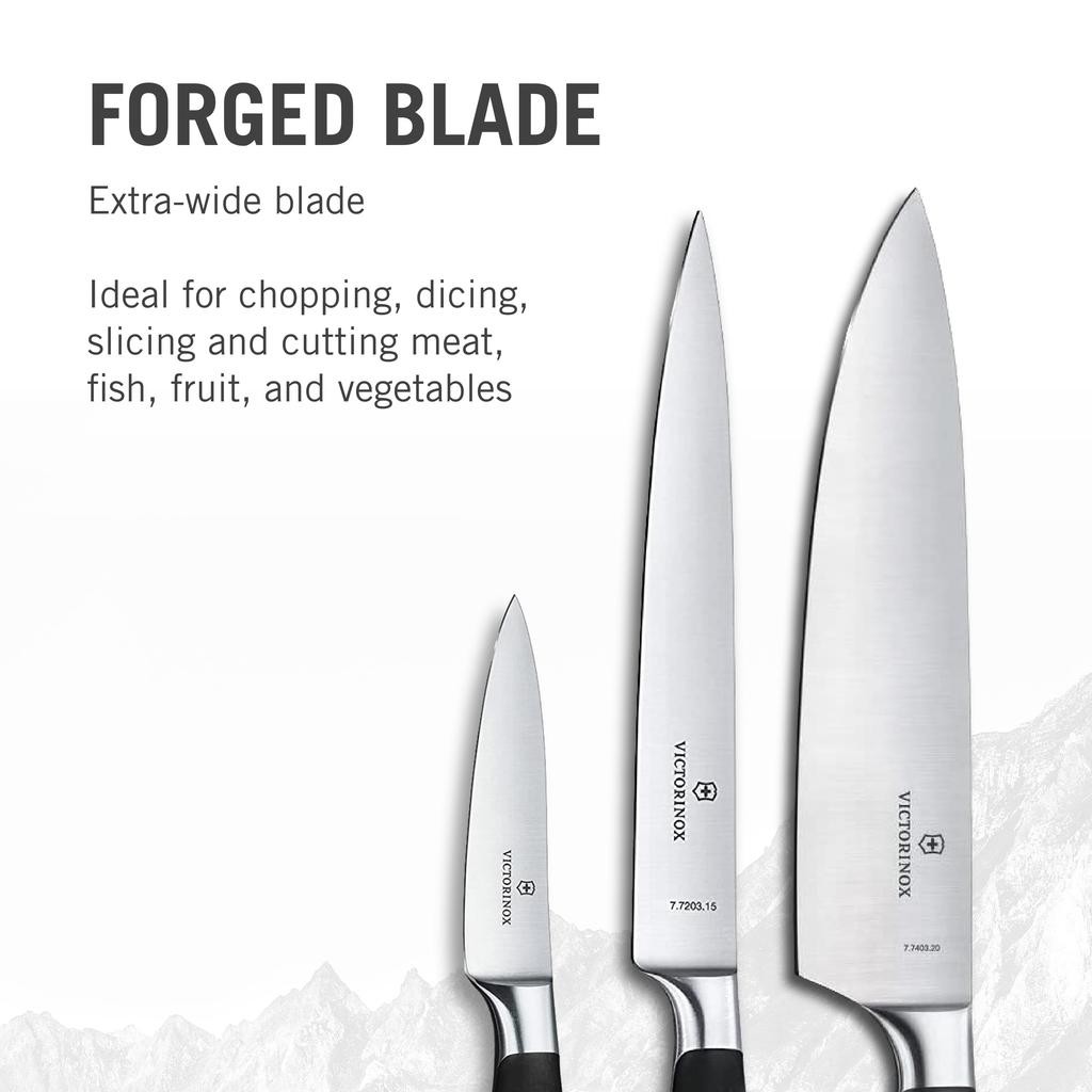 VICTORINOX Επαγγελματικό Μαχαίρι Βαρέως Τύπου και Σετ Grand Chef, Σετ 3 Τεμαχίων, Μαύρο, Premium Κατηγορίας, Κοφτερό, Maître, Σφυρηλατημένο, 7.7243.2