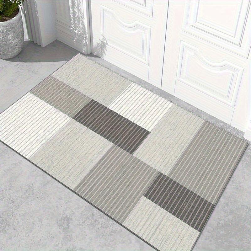 1pc Modern Geometric Grey- Felt - Non-Slip PVC Backing Suitable for Kitchen, Entryway, Hotel & Home - Thin Mat with Felt Fabric 60x40cm/23.62x15.74inch