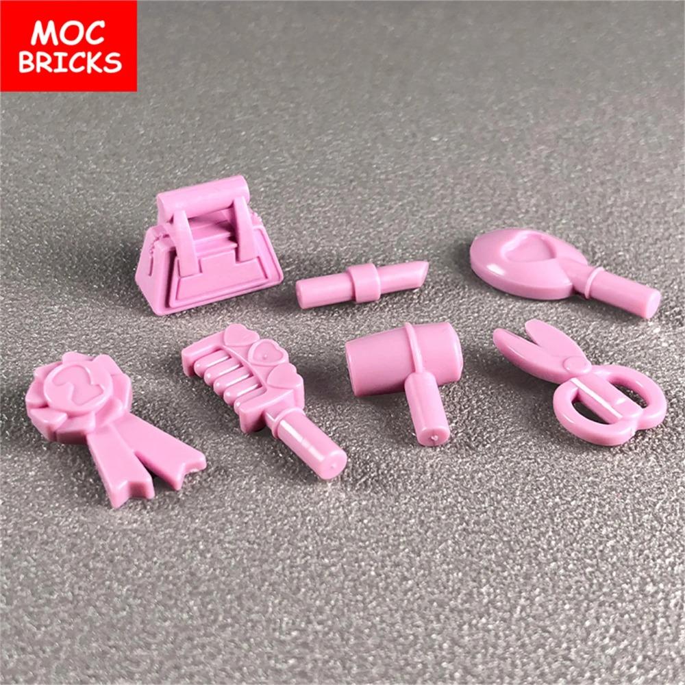 MOC Bricks Bike Notebook Camera Dollar Luggage Trash Bottle City Accessories View DIY Educational Building Blocks Friends Gifts