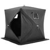 Portable Ice Shelter, 3-4 Person Pop-Up Ice Fishing Tent, 43 Square Feet Fishable Area, Ice Shanty for Winter Fishing, Waterproof Oxford Ice Cube with