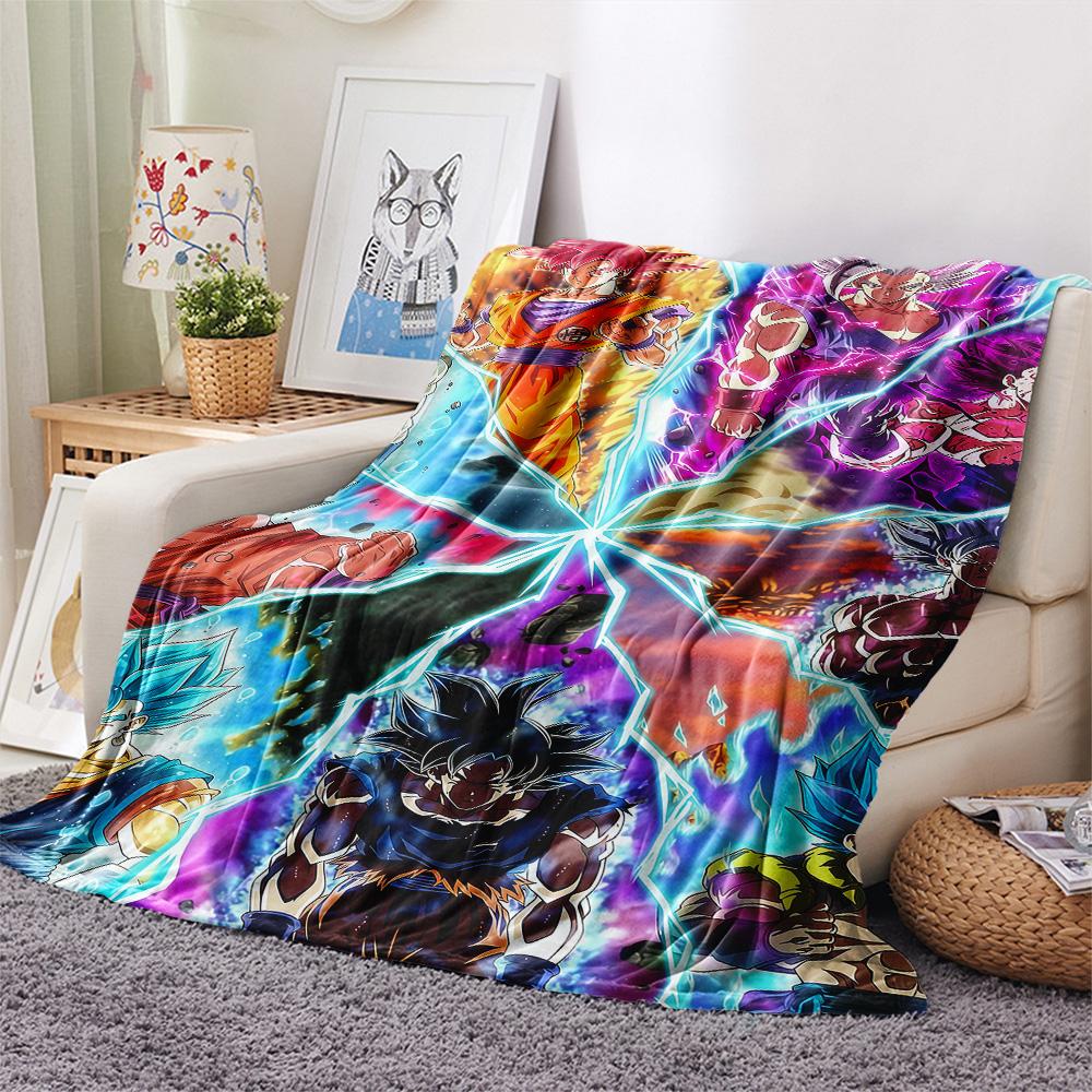1PC Dragon Ball Super Patterned Flannel Blanket Suitable For All Seasons For Home Decor Warmth And Comfort Gifts Holiday Present