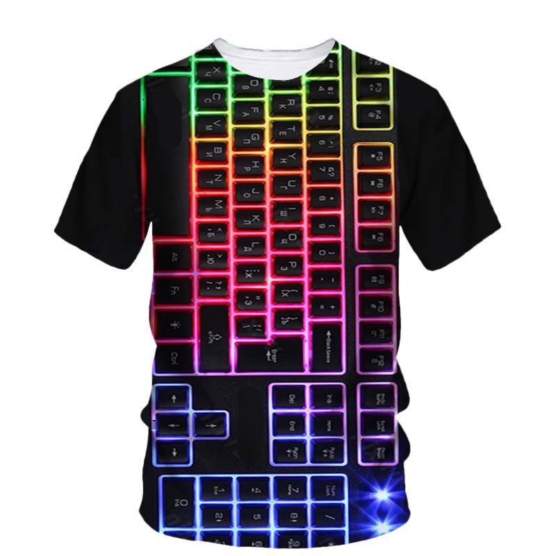 

Creative Computer Keyboard 3d Printed T Shirt Summer Men s Round Neck T-Shirt Trend Short Sleeve Casual Street Loose tshirt 6xl