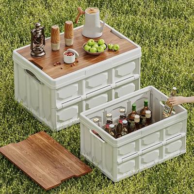 Durable Outdoor Storage Box Detachable With Lid Organizer Space-Saving Camping Car Trunk Organizer Stackable Household Reservoir