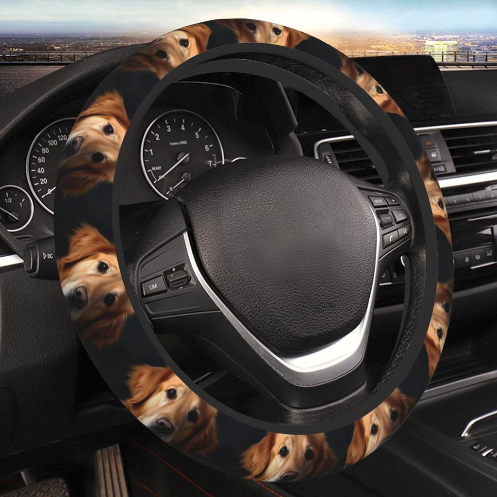 Golden Retriever Lenkradbezug für Männer Frauen Elastischer Elastischer Auto Radbezug Rutschfest
