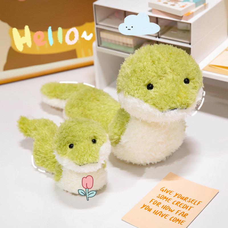 Cute Green Snake Doll Plush Toy Little Green Snake Zodiac Snake Doll Children Accompany Soothing Doll