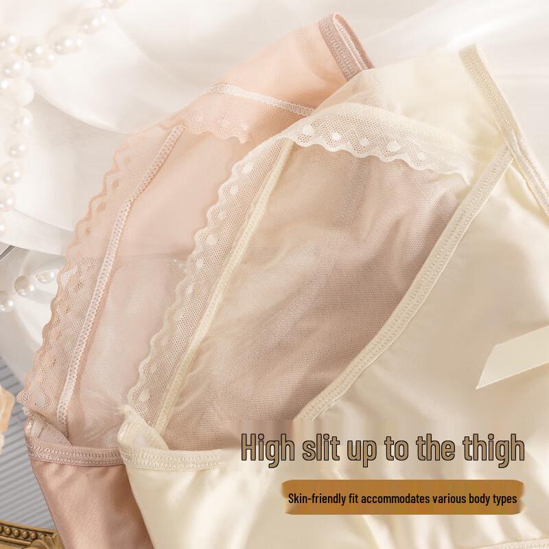 Audifen Women's Sexy Lace Seamless Cotton Crotch Briefs (3-Pack)