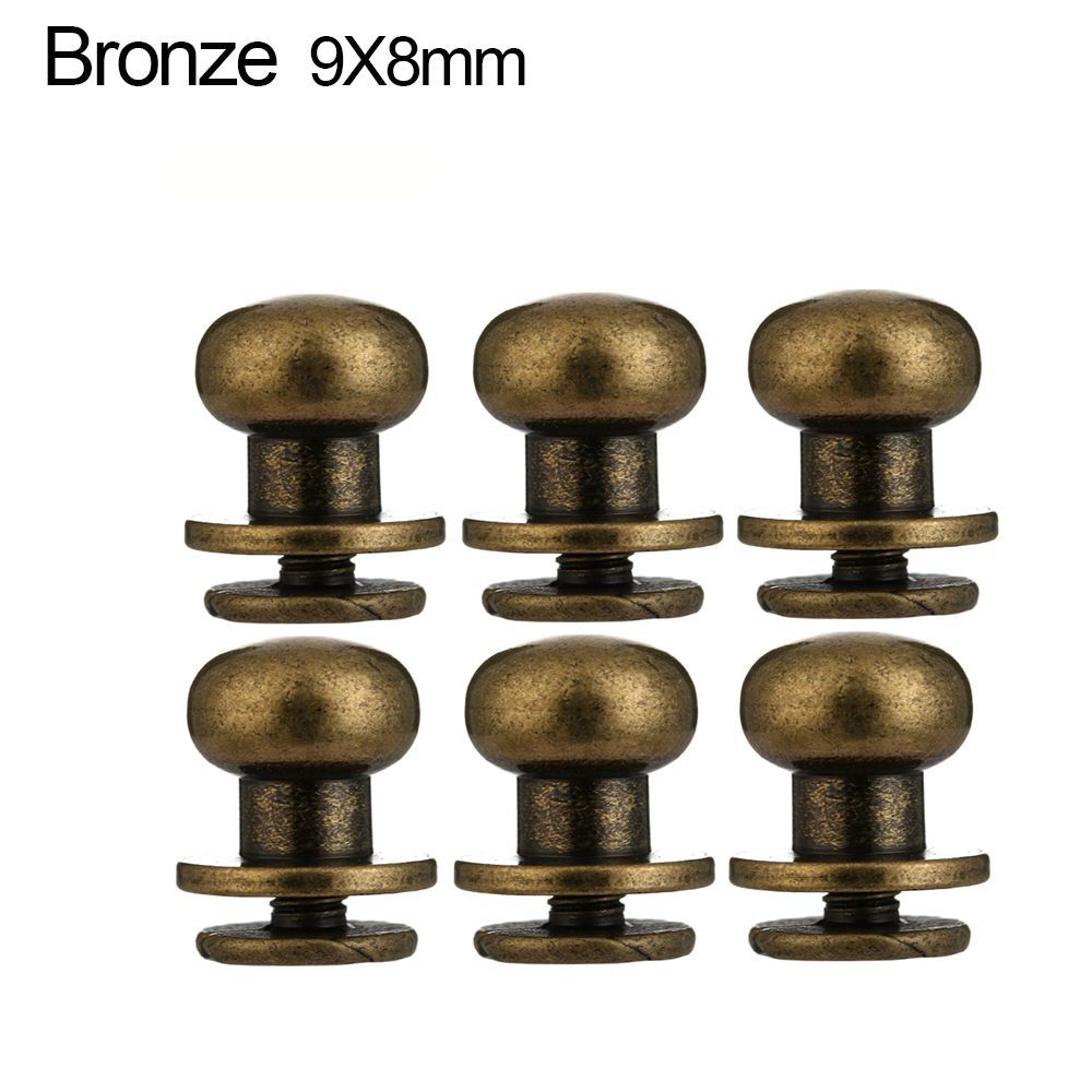 10pcs Round Cloth Button Brass Nail Leather Craft Clothes/Bag/Shoes Garment Rivets Monk Head Screws
