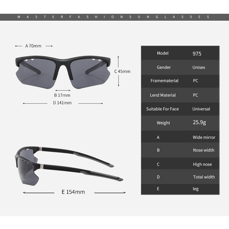 Hot Sale Outdoor Cycling Glasses Hiking New Sports Sunglasses For Men And Women Fashion Durable Windproof Sunglasses 975