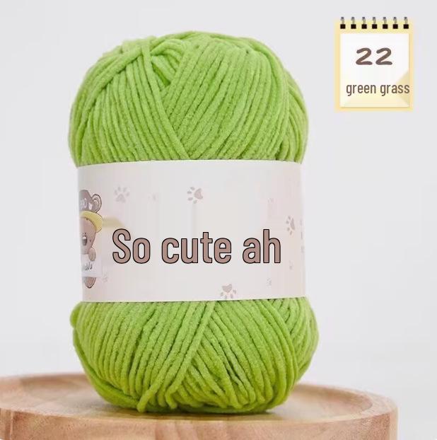 Süße matte Chenille-Wollkugel: Feines Eisstreifen-Garn für DIY-Häkelpuppen & Decken