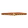 LOUIS VUITTON ICONIC monogrammed smooth buckle double-sided canvas metal-trimmed leather belt  women's style  brown/light brown  width 2cm