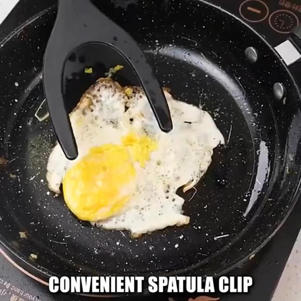 Non-Stick Pan Silicone Spatula Foods Tongs Grip and Flip 2 In 1 Tongs Bread Clip Clamp Use Fried Egg Fried Steak Fish Pancake Cooking Tools