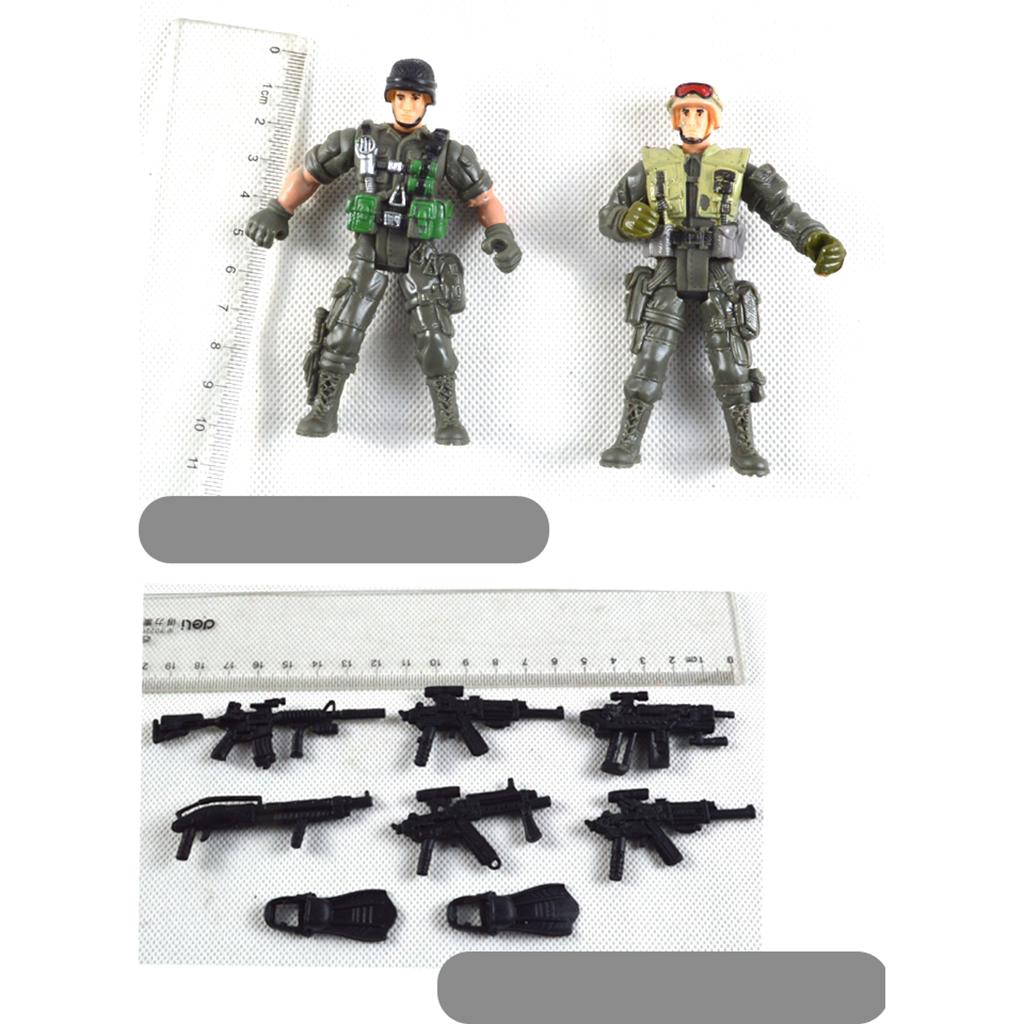 6 Pieces Movable Army Soldier with Weapons Set Action Figures Kids Toy Gift