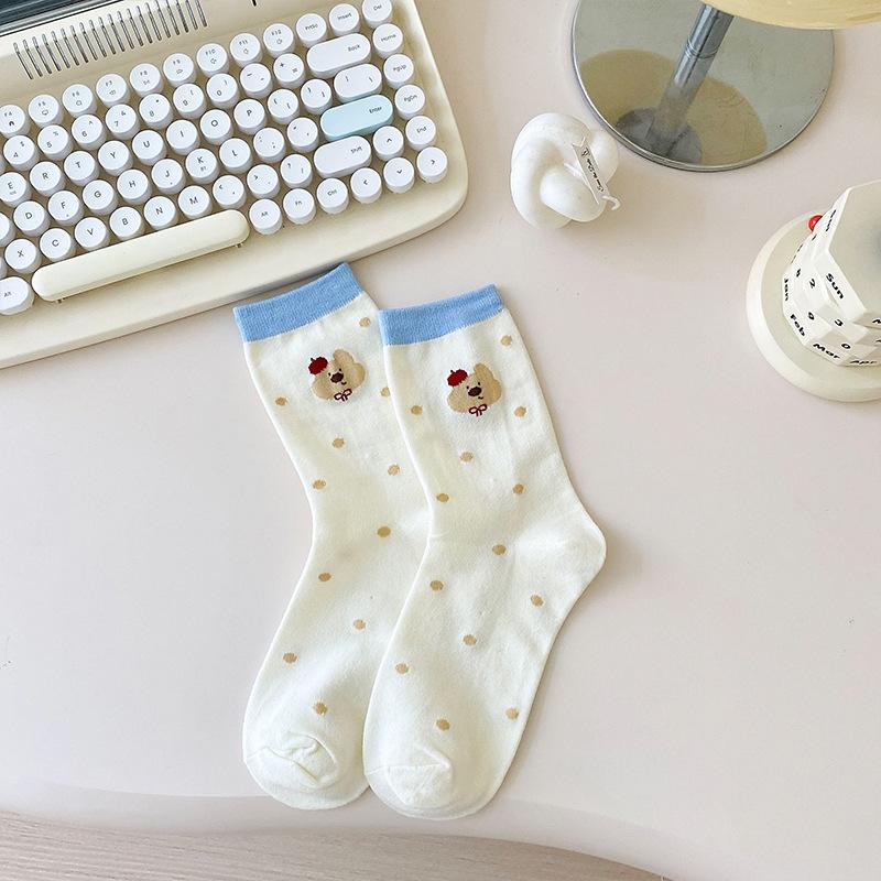 Funny Socks Animals Cartoon Dog Print Japanese Kawaii Cute Socks Women Korean Style Casual Harajuku Streetwear Middle Tube Socks