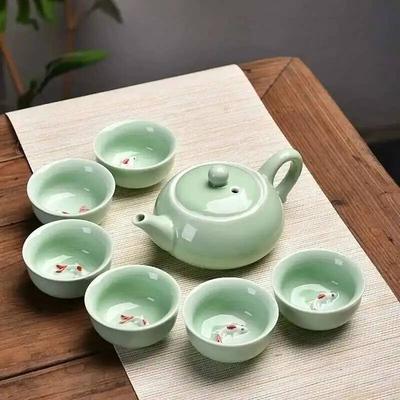 Red Forest TeapotJingdezhen Blue and White Porcelain Tea Set Double Heat-resistant Kung Fu Tea Cup Ceramic Tea Cup
