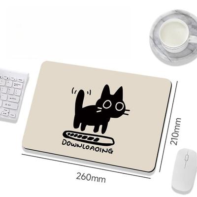 Mouse pad pequeno de gato preto fofo almofada antiderrapante feminina escritório entretenimento almofada espessa para mesa de computador almofada de pulso
